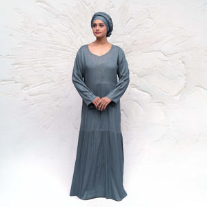 ชุดเดรสยาวสไตล์กะฟตันเรียบหรู แบรนด์ Rayon Diamond Work รุ่น ODM น้ำหนักเบา เหมาะสำหรับวันอีด สไตล์อิสลาม ดูไบ อาหรับ สำหรับผู้หญิง ดีไซน์หรูหรา แขนยาว เหมาะสำหรับสวมใส่ละหมาด - Product Image 2