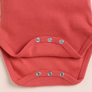 บอดี้สูทแขนสั้นทำจากไม้ไผ่อีลาสเทนออร์แกนิกชุดชั้นในเด็กสีเบอร์รี่ - Product Image 5