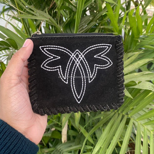 Porte-monnaie créatif en cuir suédé, pochette à fermeture éclair personnalisée en cuir véritable, petit portefeuille pour femmes - Product Image 2