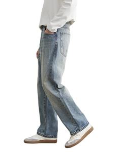 À la mode personnalisé surdimensionné Baggy Denim Jeans hommes Vintage lavage droite jambe large Streetwear Jeans à la mode pantalon ample usine - Product Image 2