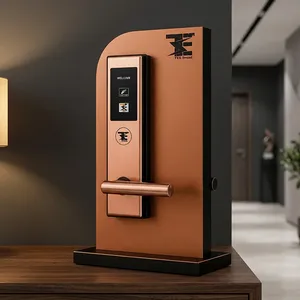 Serrure de porte d'hôtel intelligente TES 705SSB en or rose avec RFID, système de contrôle d'accès sécurisé par clé mobile pour hôtels, complexes hôteliers et chambres d'hôtes - Product Image 5