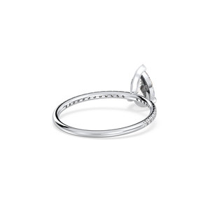 Bague solitaire en diamant de laboratoire certifié REYES IGI CVD HPHT en or massif 14 carats, forme poire, diamant de 1,12 carat, bijoux fins - Product Image 6
