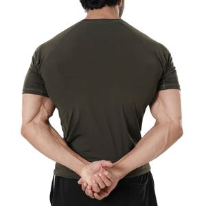 T-shirt d'entraînement sportif à séchage rapide 2026 Coupe classique Vêtement d'été Col rond Couleur unie Écologique Respirant Compressé - Product Image 3