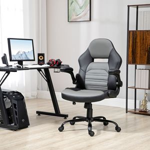 Swivel Racing Computer Desk Chair Revolving Adjustable Height <b>Footrest</b> for Home Office Gaming Flip-Up Armrest Wheels Mesh - Product Image 2