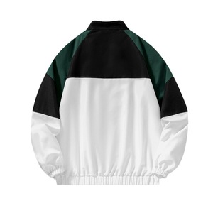 Blouson universitaire personnalisé de haute qualité pour hommes, coupe ample à épaules tombantes, patchwork, fermeture éclair, non-tissé, color block, style sport, collection printemps, vente en gros - Product Image 3
