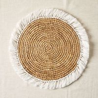 Napperon rond en bambou fait main, élégant et le plus vendu au monde, 400 mm, style bohème, tapis et sous-plats