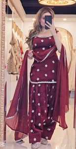 Vestido Anarkali de Alta Calidad en Chifón Pesado con Estampado Floral para Mujer, Estilo Vestido Largo, Traje Étnico Indio para Bodas o Festivales - Product Image 5