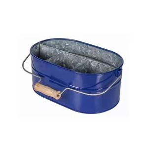 Elegant Home Galvanized Flatware <b>Caddy</b> Organizer for <b>Kitchen</b> Counter Top Storage Dining Table Handle Rectangular Design <b>Caddy</b> - Product Image 4