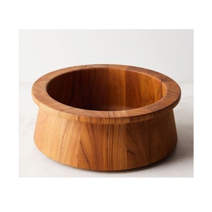 Tazón para Servir de Madera de Acacia Tallada a Mano - Diseño Clásico, Duradero y Ecológico, Vajilla para Bodas, para Frutas y Uso Doméstico - Product Image 6