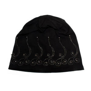 Bonnet en tricot chic orné de pierres scintillantes, logo personnalisé imprimé, bonnet élégant orné de cristaux, bonnet d'hiver confortable - Product Image 3