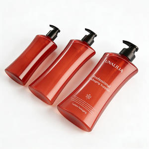 <b>Red</b> PET Plastic Pump Customized 280ml 500ml 740ml Transparent Sprayer Bottle for Lotion <b>Shampoo</b> Conditioner Packaging Wholesale - Product Image 3