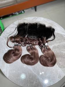 ผมต่อแบบ Egg Curly Bundles พร้อมผมด้านหน้า 13x4 สีม่วงออมเบร ผมแท้ 100% - Product Image 3