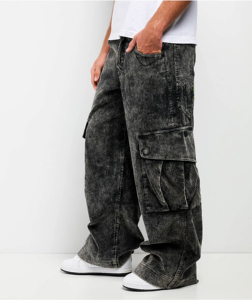 Pantalones Deportivos de Felpa para Hombre, Estilo Cargo, Cintura Media, Corte Holgado, Pierna Ancha, Mezcla de Algodón Ecológico - Product Image 6