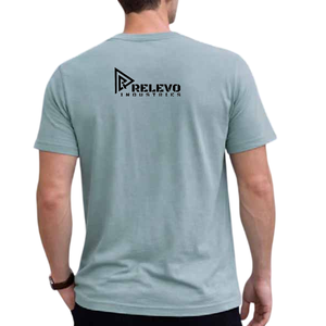 เสื้อยืดคอกลมแขนสั้นสีเบจสำหรับผู้ชาย ผ้าคอตตอนเจอร์ซีย์สีพื้น สวมใส่สบาย ระบายอากาศได้ดี ทรงปกติ พิมพ์ลายโลโก้ด้านหน้า - Product Image 3