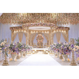 Mandap de Madera Divino de Primera Calidad para Bodas Gujarati, Mandap Clásico Indio para Bodas Reales, Mandap de Madera con Acabado Antiguo, EE. UU. - Product Image 1