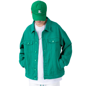 Summer/Spring New Men's Oversize <b>Denim</b> <b>Jacket</b> High Quality Organic Cotton Classic Vintage Streetwear Casual Loose Fit Breathable - Product Image 5