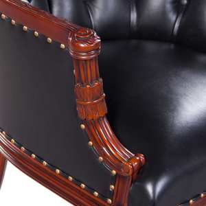 Sillón Clásico Hecho a Mano con Tapicería de Madera de Caoba Sólida para Sala de Estar, Oficina en Casa y Dormitorio - Product Image 3