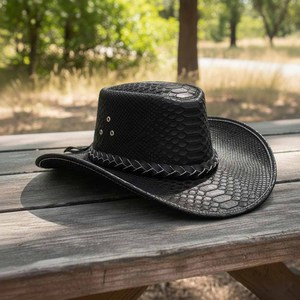 หมวกงูหลามสีดำ งานแฮนด์เมด ปรับขนาดได้ ใช้ได้ทุกฤดู สำหรับทุกเพศ เหมาะสำหรับกิจกรรมกลางแจ้ง ท่องเที่ยว ตกปลา ผจญภัย คุณภาพพรีเมียม - Product Image 3