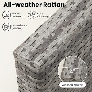 Ensemble de meubles de patio élégant pour l'extérieur, 7 pièces, ensemble de canapé de jardin en rotin avec table basse et coussins épais pour la décoration extérieure - Product Image 3