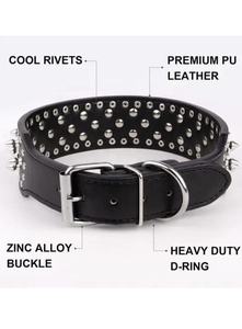 Collier de chien en cuir à pointes tendance multifonctionnel et léger avec sculpture pliable rembourrée et peint à la main personnalisé - Product Image 4