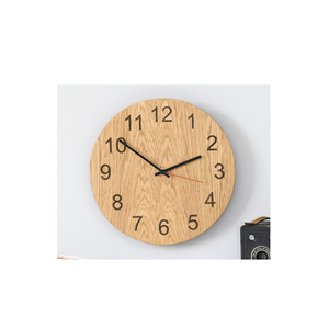 Reloj de Pared de Madera Natural, Decoración de Pared para Hogar u Oficina, Diseño Moderno, Personalizable en Color Madera Natural - Product Image 3