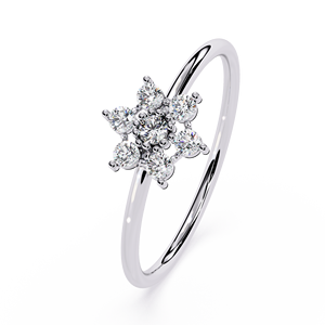 Bague Céleste à Motif Étoilé en Diamant de Laboratoire Certifié IGI, Or 10K, Détails Flottants, Pierre Centrale Flottante, Tendance Unisexe - Product Image 1