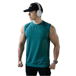 Nueva tendencia de verano para hombre, Jersey de punto transpirable de secado rápido, camiseta sin mangas, chaleco deportivo de malla con diseño sin mangas para correr - Product Image 1