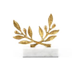 Escultura Moderna de Hoja de Oro con Base de Mármol, Decoración de Hogar de Lujo, Adorno Artístico Metálico Nórdico para Mesa, Regalo al por Mayor para Sala de Estar - Product Image 3
