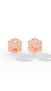 Élégantes boucles d'oreilles clous en diamant de laboratoire taille ronde, en or 14 carats, offrant une étincelle radieuse et un style intemporel et sophistiqué. - Product Image 3