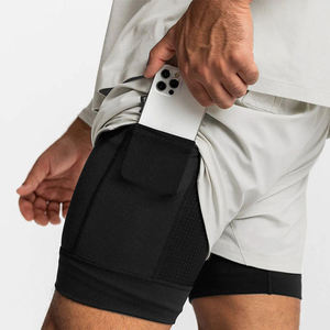 Men's Double <b>Layer</b> Fitness Shorts Men Fitness Gym Training 2 in 1 Sports Shorts Quick Dry Workout Jogging Double Deck Summer - Product Image 3