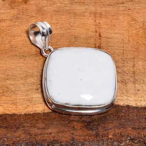 Pendentif en forme de coussin, pierre précieuse corail blanc, fait main, argent sterling 925, bijou de créateur, cadeau pour elle - Product Image 5