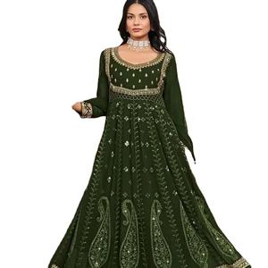 El último diseñador de Fab Zone, vestido bordado de Georgette de imitación pesado, fiestas Siroski Sari de alta calidad con estampado Lehenga Choli - Product Image 1