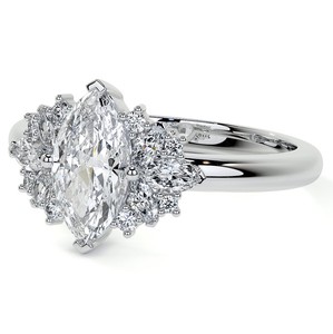 Anillo de Moissanita con Corte Marquesa, Plata de Ley 925, Chapado en Oro Blanco, Lujoso, Vintage, Elegante, para Compromiso, Fiesta, Aniversario, Boda - Product Image 4