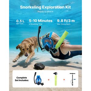 Bombola Subacquea Portatile da 0,5L con Maschera Subacquea, Cilindro di Ossigeno Riutilizzabile per 10 Minuti di Immersione - Product Image 2