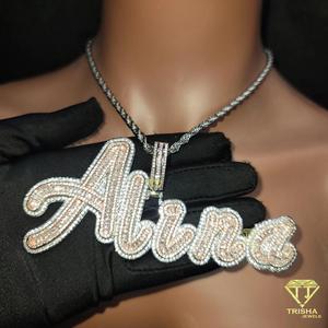 Custom Arabic <b>Name</b> Pendant Moissanite Diamond Iced Out Necklace Hip Hop Bling <b>Chain</b> Personalized Jewelry - Product Image 1