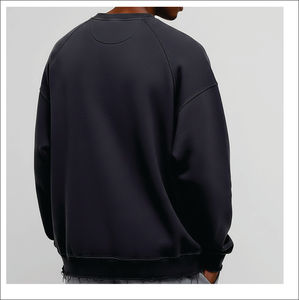 Sweat-shirt streetwear brodé sur mesure, haute qualité, 100% coton, coupe ample pour homme, manches régulières, design OEM - Product Image 2