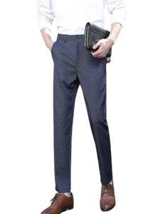 Pantalones de Hombre de Oficina, Estilo Casual, Pierna Recta, Ecológicos, 100% Algodón, Cintura Media, Cierre de Cremallera, Logotipo Personalizado, Alta Calidad - Product Image 5