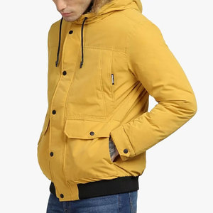 Veste parka en nylon de qualité supérieure pour homme, logo personnalisé imprimé, couleur unie, longue, style streetwear pour l'hiver, avec col montant - Product Image 5