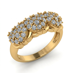 Trendy Women's 10K Solid Gold Lab Grown Diamond Romantic Heart Shaped Pave Setting Custom <b>Fine</b> <b>Rings</b> for Anniversary Valentine's - Product Image 1