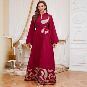 ชุดเดรสยาวแบบมุสลิมสำหรับงานเลี้ยงตอนเย็น ลายปักแบบโมร็อกโก ดูไบ อาหรับ อิสลาม ตุรกี โมร็อกโก คาฟตัน - Product Image 1