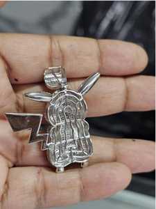 Porte-clés Pikachu Pokémon, pendentif en argent 925, pendentif personnage de dessin animé, figurine mignonne Psyduck Squirtle, pendentif pour sac à dos - Product Image 5
