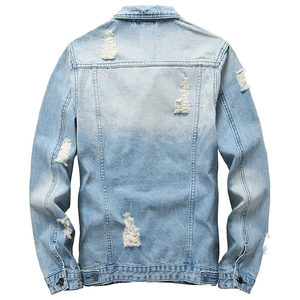 Chaqueta Vaquera Desgastada de Alta Calidad, Ligera, 100% Algodón para Hombre, Estilo Vintage con Botones, Mangas Largas para Verano - Product Image 4