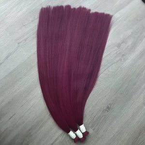 Bourgogne Vietnamien Humain Couleur Naturelle Prix Usine Extensions de Cheveux Os Cheveux Raides - Product Image 2
