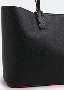 Sac fourre-tout en cuir véritable noir avec garniture et clous rouges, design élégant à ouverture supérieure pour femmes, idéal pour le shopping en toutes saisons - Product Image 2