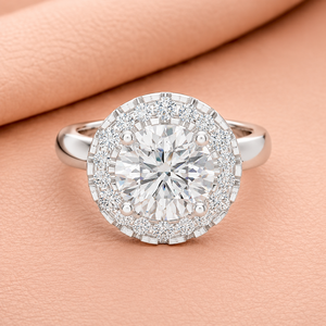 Bague de fiançailles de luxe en or 14K jaune, blanc et rose, avec diamant de laboratoire taille émeraude et halo, certifiée IGI, pour mariée, bague de promesse, haute joaillerie - Product Image 2
