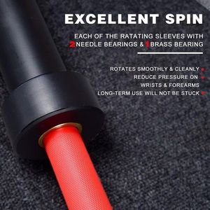 Bilanciere Olimpico Regolabile da 7.2 Piedi con Piastre in Ferro Solido per Sollevamento Pesi, 20 kg, con Impugnatura Personalizzata in Silicone Zigrinato, Durevole - Product Image 6