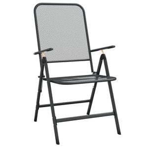 Anthracite Metal Mesh 9-Piece Patio Dining <b>Set</b> for <b>Garden</b> Settings - Product Image 4