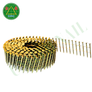 Clavos en rollo de alambre de acero OEM de 14000 piezas, de origen directo, con revestimiento amarillo de 15-16 grados, de 1-1/4 pulgadas, para palets de madera - Product Image 3