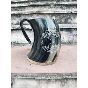 Events Supplies Real Buffalo Horn Beer Mug Custom Logo Print Viking Mugs Premium Quality Natural Horn Mugs For Travel Picnic - Product Image 1
