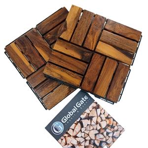 Dalles de terrasse en bois d'acacia vietnamien contemporain, emboîtables, imperméables, antidérapantes, pour terrasse extérieure - Product Image 1